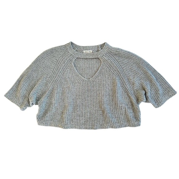 Silence & Noise | UO Short Sleeve Cropped Sweater size M Keyhole Front Cutout - Picture 7 of 8